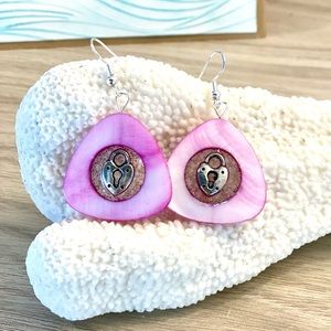 16. Beachy heart locket earrings